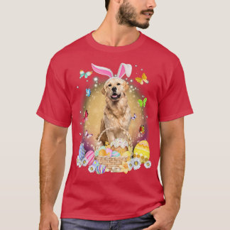 Happy Oaster Niedlich Bunny Dog Golden Retriever E T-Shirt