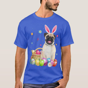 Happy Oaster Niedlich Bunny Dog Mops Eier Basket F T-Shirt