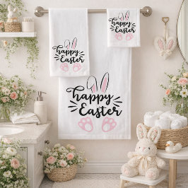 Happy Oaster Niedlich Bunny Ears and Feet Badhandtuch Set