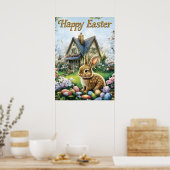 Happy Oaster Niedlich Bunny Egg Poster (Küche)