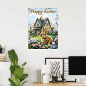 Happy Oaster Niedlich Bunny Egg Poster (Heimbüro)