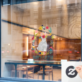 Happy Oaster Niedlich Bunny Floral Fensteraufkleber