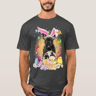 Happy Oaster Niedlich Bunny Hund Französisch Eier  T-Shirt