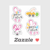 Happy Oaster Niedlich Bunny mit Eggs Collection Pa Aufkleber (Blatt)