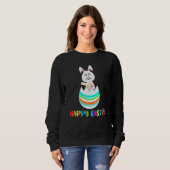 Happy Oaster Niedlich Bunny Ostereier Kaninchen Sweatshirt (Vorne ganz)