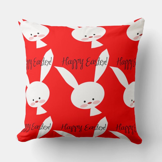 Happy Oaster Niedlich Bunny Pattern Frühling und O Kissen (Vorderseite)