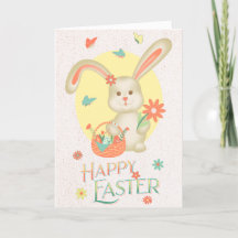 Happy Oaster Niedlich Bunny Personalisiert Floral