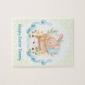 Happy Oaster Niedlich Bunny personalisiert Jigsaw Puzzle (Horizontal)