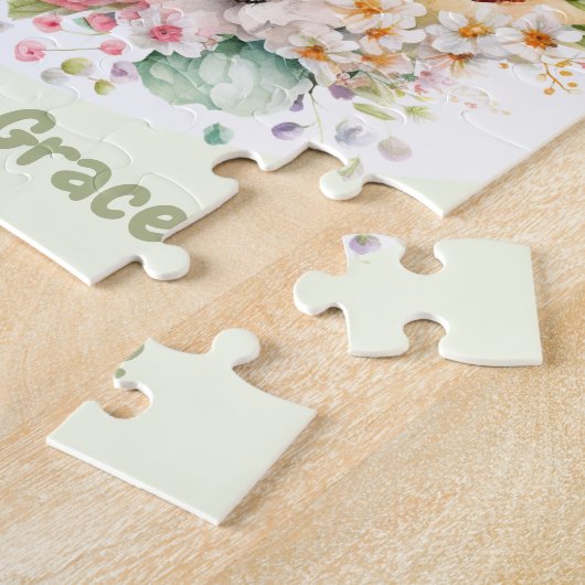 Happy Oaster Niedlich Bunny personalisiert Jigsaw Puzzle (Seite)