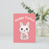Happy Oaster Niedlich Bunny Postkarte (Stehend Vorderseite)