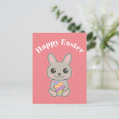 Happy Oaster Niedlich Bunny Postkarte (Stehend Vorderseite)