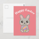 Happy Oaster Niedlich Bunny Postkarte (Vorne/Hinten)