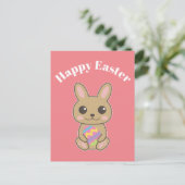 Happy Oaster Niedlich Bunny Postkarte (Stehend Vorderseite)