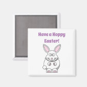 Happy Oaster Niedlich Bunny Rabbit Cartoon Magnet (Vorderseite/Rückseite)