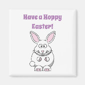 Happy Oaster Niedlich Bunny Rabbit Cartoon Magnet (Vorne)