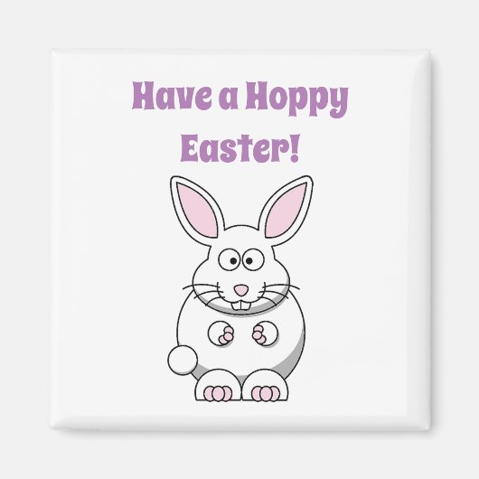Happy Oaster Niedlich Bunny Rabbit Cartoon Magnet (Vorne)