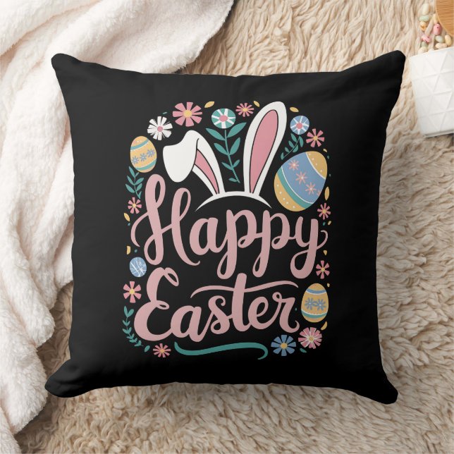 Happy Oaster Niedlich Bunny Rabbit Eggs Kissen (Decke)
