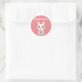 Happy Oaster Niedlich Bunny Runder Aufkleber (Tasche)