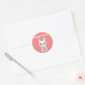 Happy Oaster Niedlich Bunny Runder Aufkleber (Umschlag)