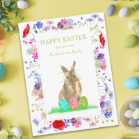 Happy Oaster Niedlich Bunny und Eggs Boho Floral