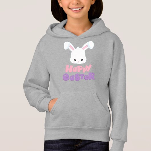 Happy Oaster, Niedlich Bunny, White Bunny, Rabbit Hoodie (Vorderseite)