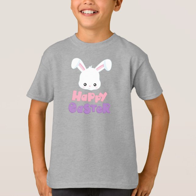 Happy Oaster, Niedlich Bunny, White Bunny, Rabbit T-Shirt (Vorderseite)