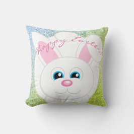 Happy Oaster Niedlich Cartoon Bunny Blue Green Gli Kissen