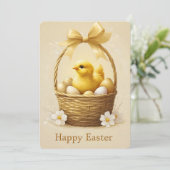 Happy Oaster Niedlich Chick Card Feiertagskarte (Stehend Vorderseite)