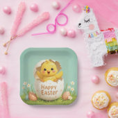 Happy Oaster Niedlich Chick in Egg Pastel Spring Pappteller (Party)