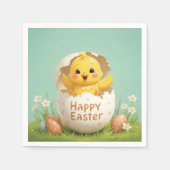 Happy Oaster Niedlich Chick in Egg Pastel Spring Serviette (Vorderseite)
