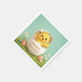 Happy Oaster Niedlich Chick in Egg Pastel Spring Serviette (Ecke)