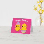 Happy Oaster Niedlich Chicks Karte (Gelbe Blume)