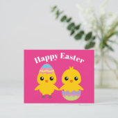 Happy Oaster Niedlich Chicks Postkarte (Stehend Vorderseite)