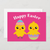 Happy Oaster Niedlich Chicks Postkarte (Vorne/Hinten)