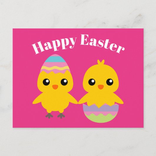 Happy Oaster Niedlich Chicks Postkarte (Vorderseite)
