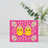 Happy Oaster Niedlich Chicks Postkarte (Stehend Vorderseite)