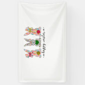 Happy Oaster Niedlich Coquette Osterfest Bunny Rab Banner (Vertikal)