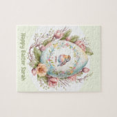 Happy Oaster Niedlich Egg personalisiert Jigsaw Pu Puzzle (Horizontal)