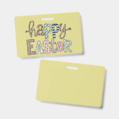 Happy Oaster Niedlich Floral Bunny Spring Leopard Ausweis (Vorder- & Rückseite)