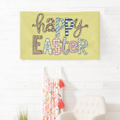 Happy Oaster Niedlich Floral Bunny Spring Leopard Banner (Insitu)