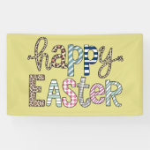 Happy Oaster Niedlich Floral Bunny Spring Leopard Banner (Horizontal)