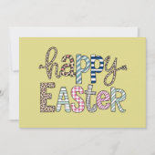 Happy Oaster Niedlich Floral Bunny Spring Leopard Einladung (Vorderseite)