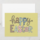 Happy Oaster Niedlich Floral Bunny Spring Leopard Einladung (Vorne/Hinten)