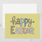 Happy Oaster Niedlich Floral Bunny Spring Leopard Feiertagskarte (Vorne/Hinten)