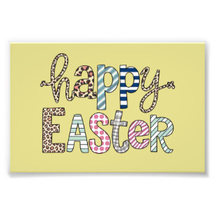 Happy Oaster Niedlich Floral Bunny Spring Leopard Fotodruck