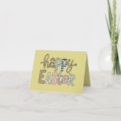 Happy Oaster Niedlich Floral Bunny Spring Leopard Karte (Vorderseite)