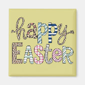 Happy Oaster Niedlich Floral Bunny Spring Leopard Magnet (Vorne)