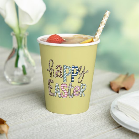 Happy Oaster Niedlich Floral Bunny Spring Leopard Pappbecher (In Situ)