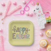 Happy Oaster Niedlich Floral Bunny Spring Leopard Pappteller (Party)