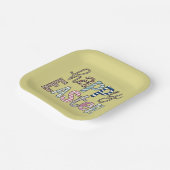 Happy Oaster Niedlich Floral Bunny Spring Leopard Pappteller (Gewinkelt)
